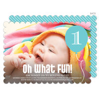 Teal Oh What Fun Balloon Invitations