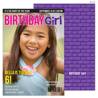 Birthday Girl Magazine Cover Invitations