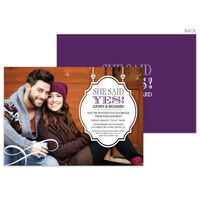 Purple Finally Forever Engagement Invitations