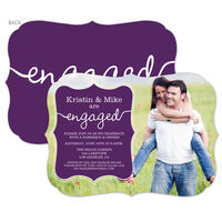 Purple Together Forever Engagement Invitations