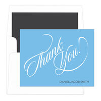 Cornflower Calligraphy Thank You Note Cards