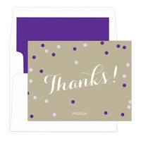 Purple Confetti Thank You Note Cards