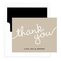 Tan Marker Thank You Note Cards