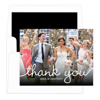 Black Marker Photo Thank You Note Cards