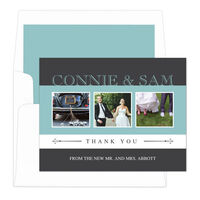 Grey Classic Photo Thank You Note Cards