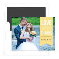 Yellow Love and Thanks Note Cards