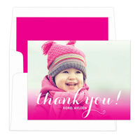 Pink Sweet Script Thank You Note Cards