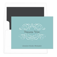 Slate Ornate Scroll Thank You Note Cards