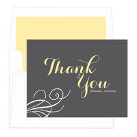 Charcoal Flourish Thank You Note Cards