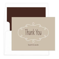 Tan Simply Thank You Note Cards