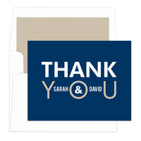 Navy You & Me Thank You Note Cards