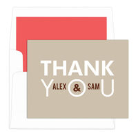 Tan You & Me Thank You Note Cards