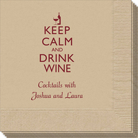 Keep Calm and Drink Wine Napkins