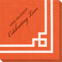 Orange Greek Key Caspari Napkins