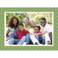 Green Imperial Ornaments Border Photo Holiday Cards