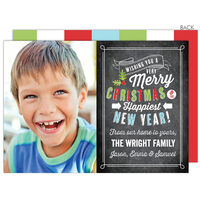 Festive Sentiment Flat Holiday Photo Cards