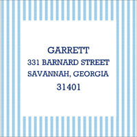 Blue Seersucker Address Labels