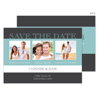 Slate Blissful Love Photo Save the Date Cards