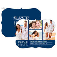 Navy Devoted Dreams Photo Save the Date Announcements