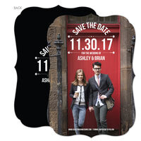 Black Large Date Photo Save the Date Cards