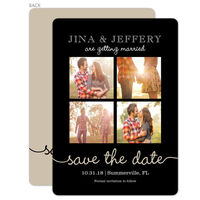 Black Our Love Story Photo Save the Date Cards