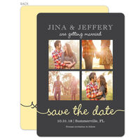 Charcoal Our Love Story Photo Save the Date Cards