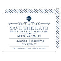 Navy Retro Sign Save the Date Cards