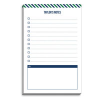 Green and Navy Preppy Stripe Notepads