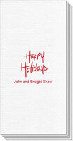 Fun Happy Holidays Luxury Deville Guest Towels