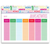 Cool Type Weekly Schedule Pad
