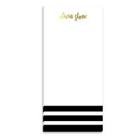 Black and White Stripes List Notepad
