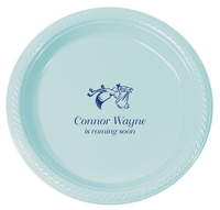 Personalized Special Stork Delivery Plastic Plates