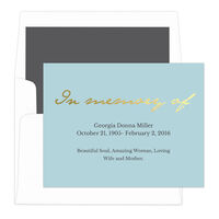 Slate with Gold Foil In Memory Of Sympathy Cards