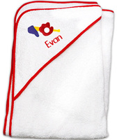 Baby's Bath Hooded Towel with Baseball Design