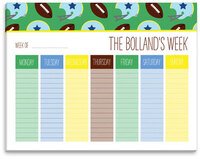 Football Weekly Schedule Pad