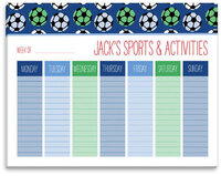 Boys Soccer Weekly Schedule Pad