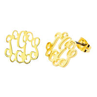Small Gold Monogram Stud Earrings