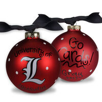 University of Louisville Glass Christmas Ornament