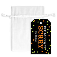 Confetti Eat Drink & Be Scary Hanging Gift Tags with Organza Bags