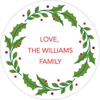 Holly Wreath Gift Stickers