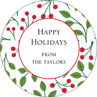 Red Christmas Berries Gift Stickers