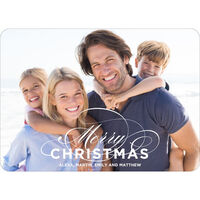 Merry Christmas Flourish Flat Photo Cards