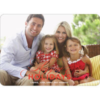 Happy Holidays Flourish Foil Flat Photo Cards