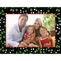 White Christmas Berries Foldover Photo Cards