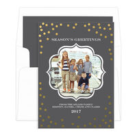 Grey Confetti Holiday Photo Cards