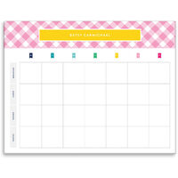 Pink Gingham Meal Planner