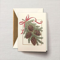 Engraved Holiday Pinecones Greeting Card