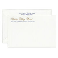 Exeter Engraved Pearl White Correspondence Card with Bevel Edge