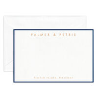 Pearl White Correspondence Card with Navy Border