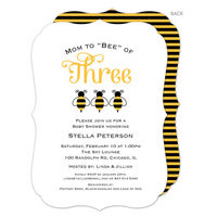 Mom To Bee Triplets Shower Invitations